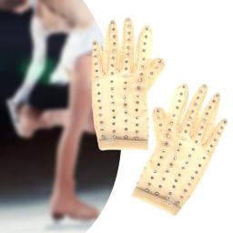 Luvas de Treinamento De Patinação No Gelo figura Patinação Luvas de casamento Requintados Mostrar Luvas Adulto Criança Brilhante Rhinestone Para A Competição - Image 3
