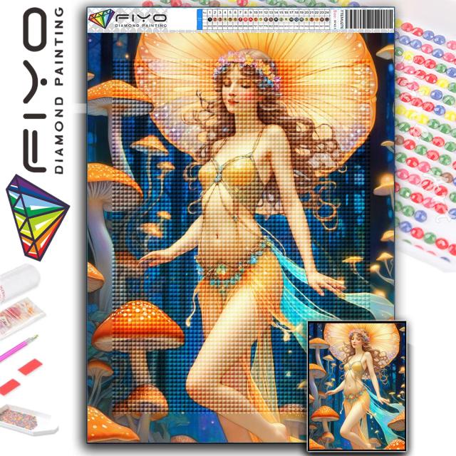 Kit de Pintura em Diamante 5D - Bordado Ponto Cruz 3D de Mulheres para Decoração de Casa Artesanal
