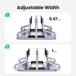 Ugreen portátil vertical suporte portátil dobrável de alumínio portátil suporte tablet suporte para macbook ar pro pc 17 polegada - Image 3