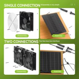 Impermeável Solar Powered Fan Kit, 15W, 12V, IP65, regular a temperatura, ventilação, casa Coop Estufa - Image 3