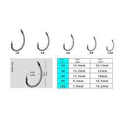 Ganchos de aço carbono alto para pesca com mosca, material para peixes, água salgada, suprimentos para peixe-gato e baixo, 50x - Image 6