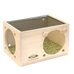 Casa De Coelho De Madeira Para Coelhos, Ninho De Animais Pequenos, Moldura De Grama De Madeira, Túnel De Coelho, Alimentador De Feno De Grama, Coelhos Toy - Image 1