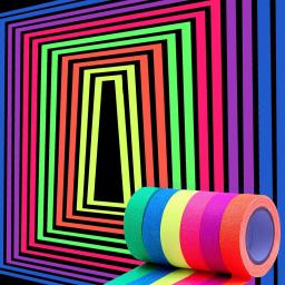 Auto-adesivo Gaffer Fita Fluorescente, Reativa Luz Negra Etiqueta Reativa, Decoração de Casa, Artesanato DIY, Fotografia, 6pcs por conjunto - Image 2