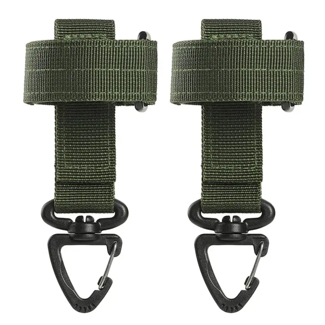 Luvas Táticas de Nylon Multiuso com Gancho para Aventuras ao Ar Livre e Escalada - 2 Peças com Clipes de Segurança e Anti-Perda