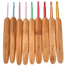 Conjunto De Agulhas De Tricô De Bambu, Ganchos De Crochê, Kit De Bordado De Madeira - Image 2