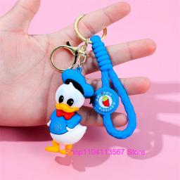 Mickey mouse chaveiro minnie pato donald anime figura de ação brinquedo kawaii dos desenhos animados moda boneca chaveiro saco carro pingente presente do miúdo - Image 5