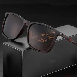 Homens de luxo polarizados óculos de sol moda vintage quadrado ultra leve tr90 quadro condução pesca óculos de sol para homem uv400 - Image 2