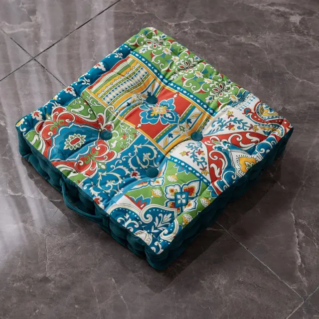 Almofada Quadrada Estilo Étnico com Impressão Grossa e Conforto Extra
