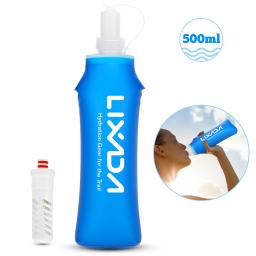 Garrafa de água dobrável portátil 500ml, garrafa filtro de água macia para uso ao ar livre, acampamento, corrida, ciclismo, caminhadas, piquenique - Image 1