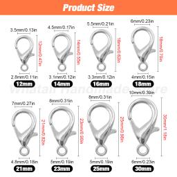 Metal Lobster Fechos para Fazer Jóias DIY, Primavera Gancho Anéis, Colares Ganchos, Pulseiras Cadeia Encerramento Acessórios, 50PCs - Image 3