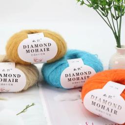 Segmento De Seda Mohair Bolas De Fios Tingidos, Fio De Lã Seahorse Para Fazer DIY, Camisola Oca De Malha À Mão - Image 1