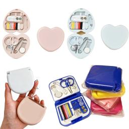Mini Kits De Viagem De Ferramentas De Costura, Botões Portáteis Pinos, Caixas De Armazenamento De Costura, Trabalho Doméstico Manual, Tesoura, Dedal, Conjunto De Linhas De Agulha - Image 2