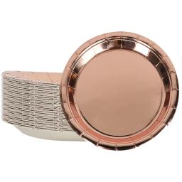 Decoração de festa descartável em ouro rosado, utensílios de mesa para aniversário de crianças e adultos, copo, prato, suporte para bolo, chá de noiva e bebê - Image 6