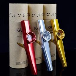 Kazoos de metal com caixa de armazenamento, bom companheiro para cavaquinho, violino, guitarra, piano, corpo de flauta de alumínio, 2 peças - Image 2