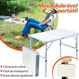 Mesa de acampamento dobrável para piquenique, mesa portátil dobrável leve de alumínio para churrasco de quintal de jardim ao ar - Image 1