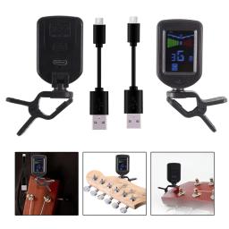 Digital Clip-On Guitar Tuner, afinador recarregável geral, Tela LCD a cores Parte, Ukelele Guitarra Baixo e Violino - Image 5