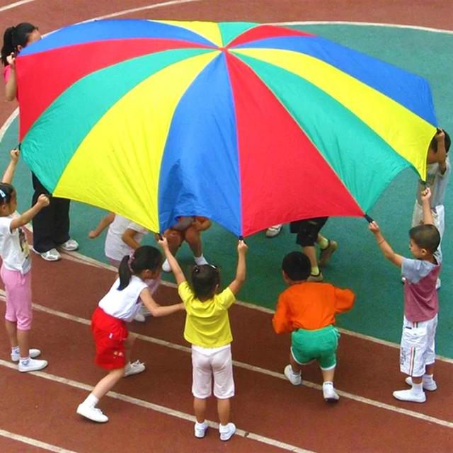 Guarda-chuva Arco-Íris de 2-6m para Acampamento: Brincadeira Interativa e Divertida para Crianças com Jogo de Trabalho em Equipe