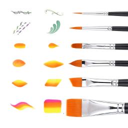 Bowitzki conjunto de pincéis de pintura facial, pincel de qualidade profissional para pintura facial, aquarela, pintura a óleo acrílica, arte em unhas - Image 1
