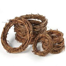 Rodada natural rattan grinalda, 10/15/20/25/30/40cm, anel de suspensão, para o casamento, festa de aniversário, diy - Image 1