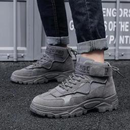 Botas de caminhada altas masculinas, antiderrapante, trekking ao ar livre, botas militares táticas, protetor de tornozelo, camping, escalada, ciclismo, sapatos de trabalho - Image 5