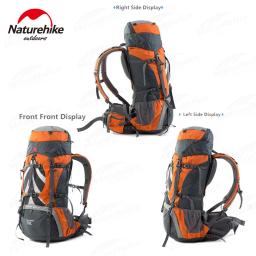 Naturehike-impermeável caminhadas mochila, escalada, trekking, viagem mochila, softback mochila com capa de chuva, grande capacidade, 70L - Image 3