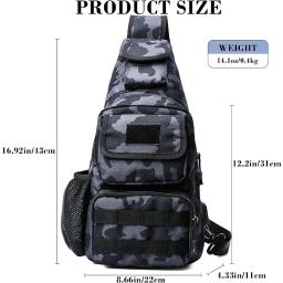 Mochila tática de pesca multifuncional, à prova d'água, ombro único, crossbody, bolsa de equipamento de pesca, camuflagem, ferramenta de pesca - Image 2