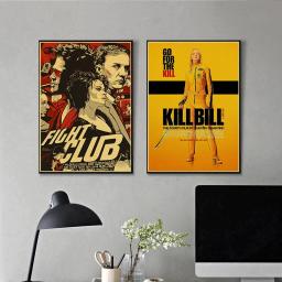 Posters de filmes clássicos, Filme antigo, Pulp Fiction, De Volta para o Futuro, Kill Bill, Papel Kraft retrô, Decoração de quarto do vintage, Pintura de parede - Image 3