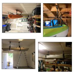 Caiaque-Garagem Teto Armazenamento Hoist Hanger, Organização Pendurada, Overhead Bike Lift, Sistema De Polia De Montagem Para Paddleboard - Image 1