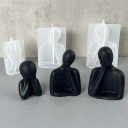 DIY família estátua Silicone molde, ornamento abstrato, gesso resina epóxi, molde de concreto, vela fazendo moldes, artesanato artesanal, arte - Image 4