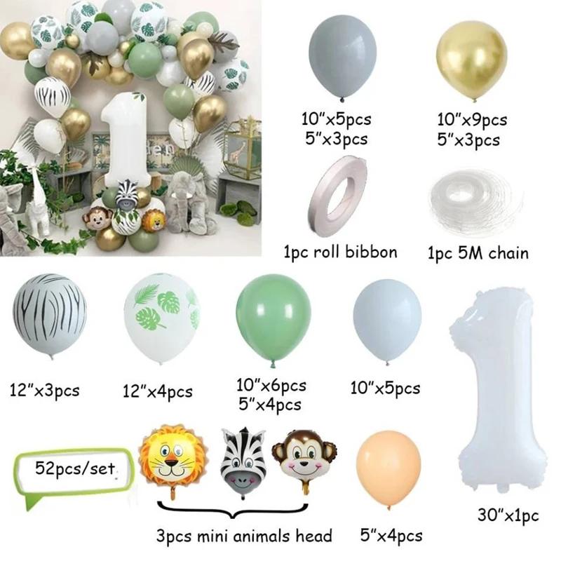 Selva Balão Arco Kit Para Crianças, Decorações De Festa De Aniversário, Wild One Safari Animal Tema, Primeira Festa De Aniversário Do Menino - Image 1