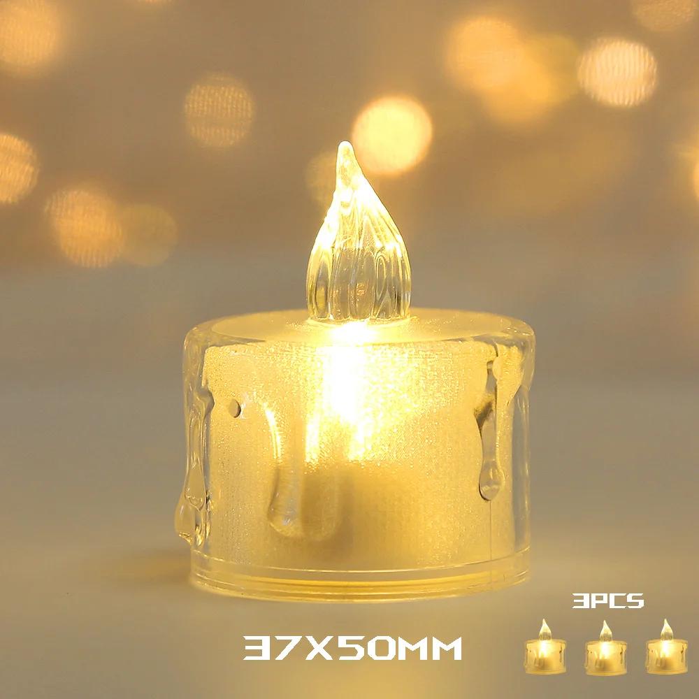 Vela LED eletrônica para decoração, festa de aniversário, celebração, romântico, atmosfera, Natal, ação de graças, Mini Night Light, 3PCs - Image 1