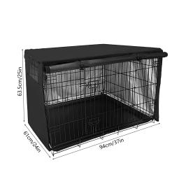 Canil do cão capa protetora gaiola do cão universal apto para caixa de arame canil do cão capa com protetor solar luz e à prova dwaterproof água - Image 6