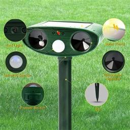 1pc Ultrasonic Repelente Animal Cat Dog Repelente Solar Powered Jardim Recarregável Impermeável Animal Deterrent Para Farm Yard - Image 5