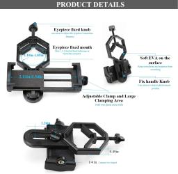 Universal Celular Adaptador, Clip Mount, Binocular, Monocular, Spotting Scope, Telescópio, Suporte do telefone, Ocular Suporte - Image 5