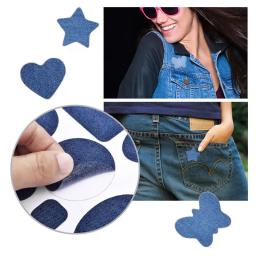 Jeans auto-adesivo remendo diy reparação calças joelho camisa applique vestuário costura acessório para denim tecido jeans emblemas remendos - Image 1