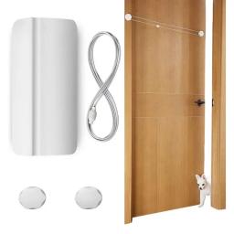 Abridor de porta automotiva para gatos e animais de estimação, porta de segurança para quarto, área multi-uso, corda elástica ajustável, instalação DIY - Image 1