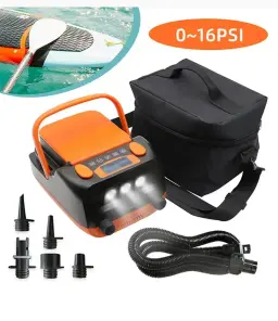 Bomba inflável elétrica para caiaque, SUP, paddle board, prancha, bateria de carro, insuflador de ar, 12V - Image 2