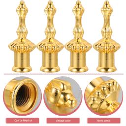 Solid Finials Desk Lâmpadas, Golden Lamp Cap Decoração, Tapped Acessórios, Gold Decor, 4 Pcs - Image 3