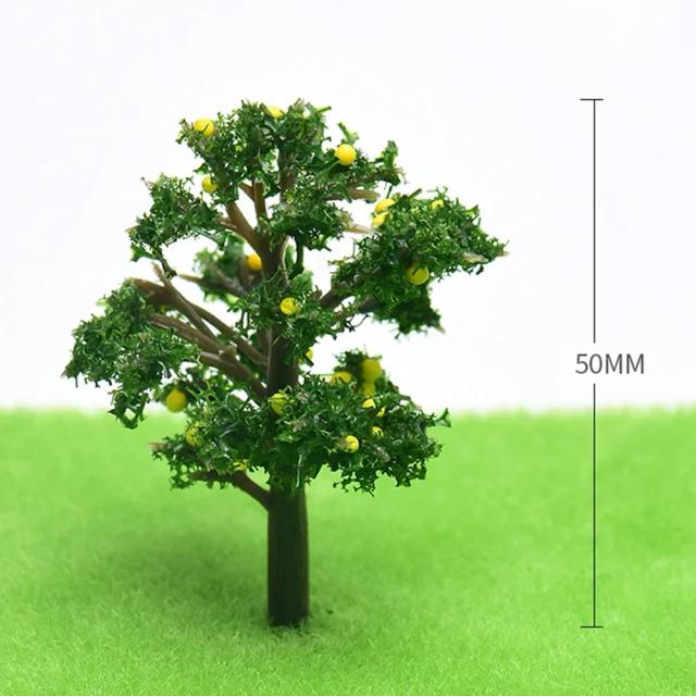 Árvore de Frutas de Plástico para Modelos em Escala HO - Ideal para Layouts de Trem, Jardins e Cenários Duráveis