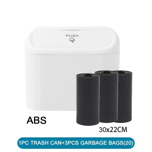 Lixeira para carro com tampa - 60 sacos de lixo à prova de vazamento e 3 acessórios compactos
