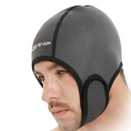 Capuz de mergulho em neoprene para adultos chapéu de surf boné de natação, fato profissional à prova de frio, inverno, 2mm - Image 6