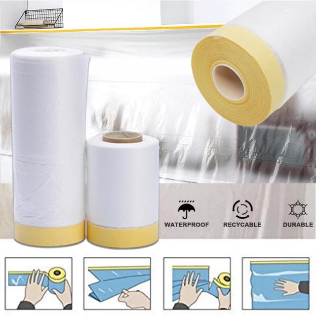 Spray de Tinta Plástica Sem Marcas para Móveis - Filme Protetor Contra Poeira e Máscara Texturizada, 20m de Comprimento e 55cm a 110cm de Largura