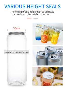 Máquina de selagem de lata inteligente semi automática, Garrafa PET rotativa manual pode enchimento Seamer, Selador de cerveja para bebidas alimentares - Image 6