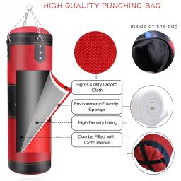 Durável Boxing Heavy Punch Bag com Corrente de Metal, Mosquetão, Fitness Training Gancho, Kick Fight Karatê, Taekwondo, Punch Sandbag - Image 5