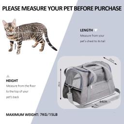 Transportador de gato dobrável para cães, transportador para animais de estimação, companhia aérea aprovada para cães pequenos, gatos médios, filhotes, transportador de viagem para animais de estimação para filhotes - Image 2