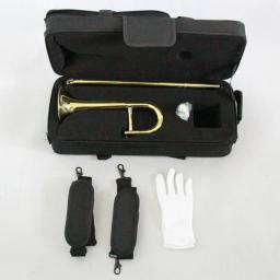 Latão e Ouro Laca Soprano Trombone com Canvas Bag Case, Útil, Venda Quente - Image 4