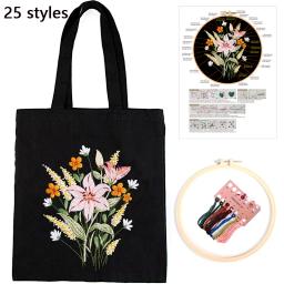 Kit de bordado para iniciantes com padrão, sacola de lona, artes e ofícios suprimentos para adultos, kits DIY Needlepoint - Image 1
