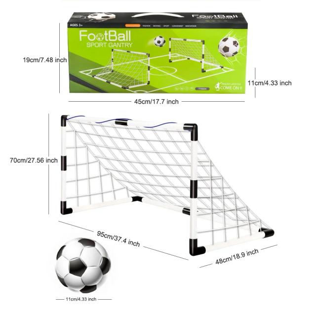 Objetivo de Futebol Portátil para Crianças com Bomba e Bola - Brinquedo Esportivo para Treinamento ao Ar Livre