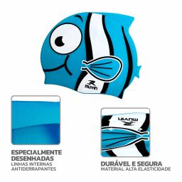 Touca de Natação em Silicone Kid Muvin Estampada com Alta Resistência para Treino e Lazer - Image 4