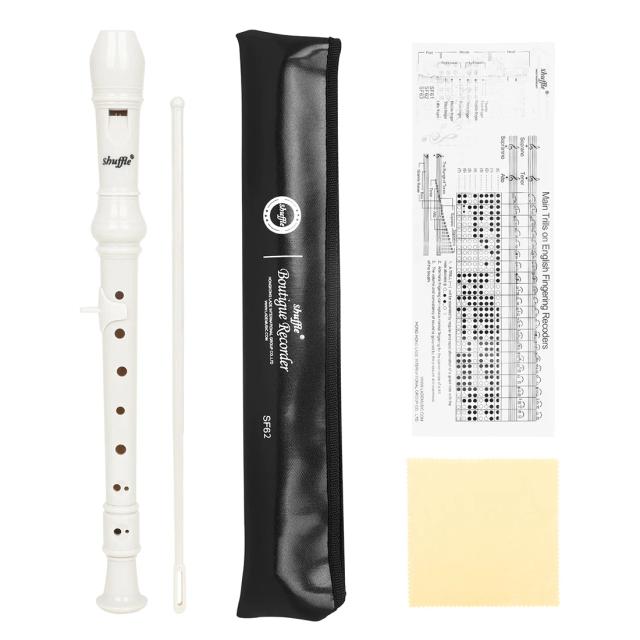 Flauta de Harpa Barroca para Crianças com Haste de Limpeza e 8 Buracos - Instrumento Musical de Sopro Orff Boutique Perfeito para Presentes